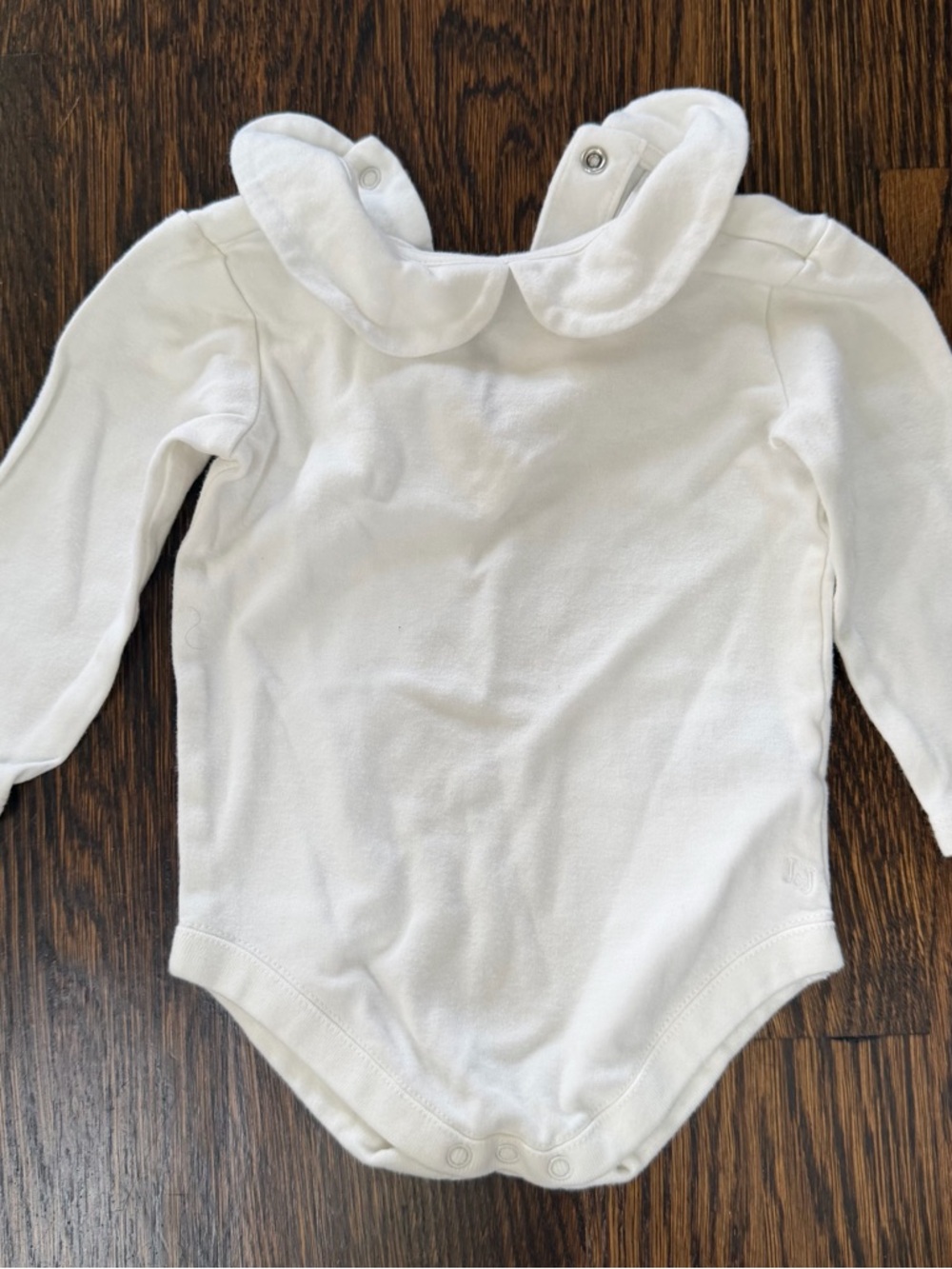 Janie and Jack White Long-Sleeve Peter Pan Collar One-Piece